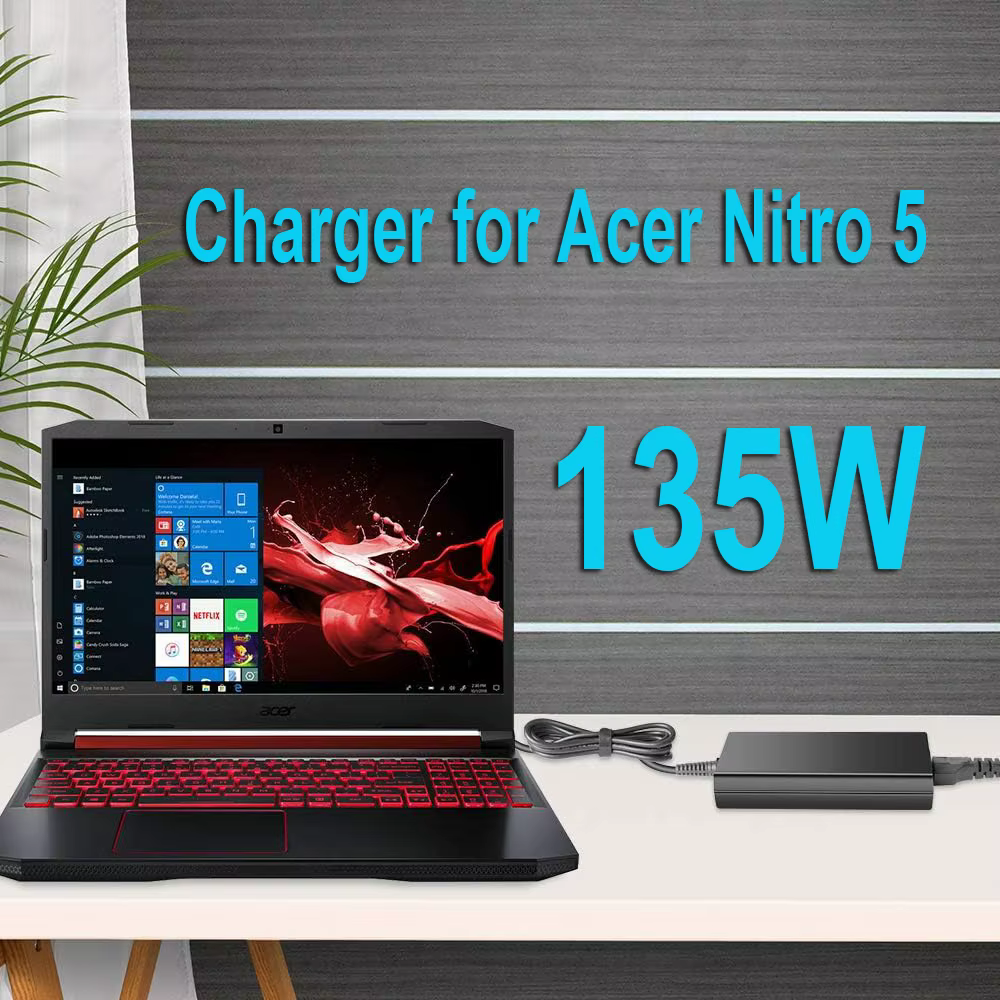 Chargeur AC 135W pour ordinateur portable de jeu Acer Nitro 5 AN515, chargeur pour ordinateur portab
