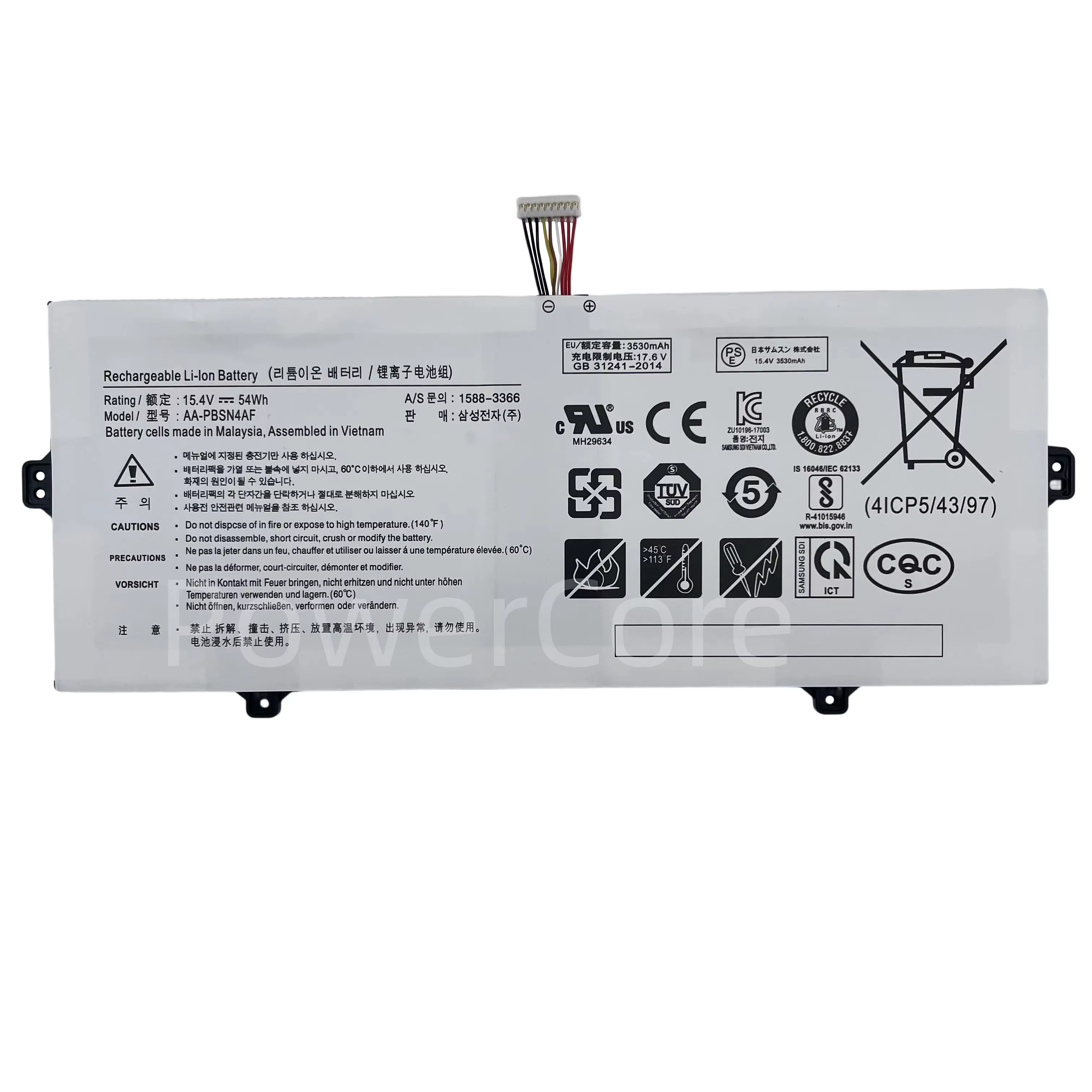 Batterie d'ordinateur portable neuve de haute qualité AA-PBSN4AF pour Samsung Galaxy Book NP730QCJ N