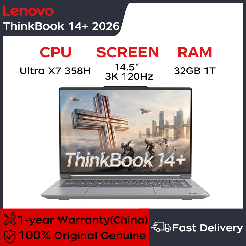 Ordinateur portable Lenovo Thinkbook 14+ AI 2026, écran 14,5 pouces 3K 120Hz, processeur Ultra X7 35