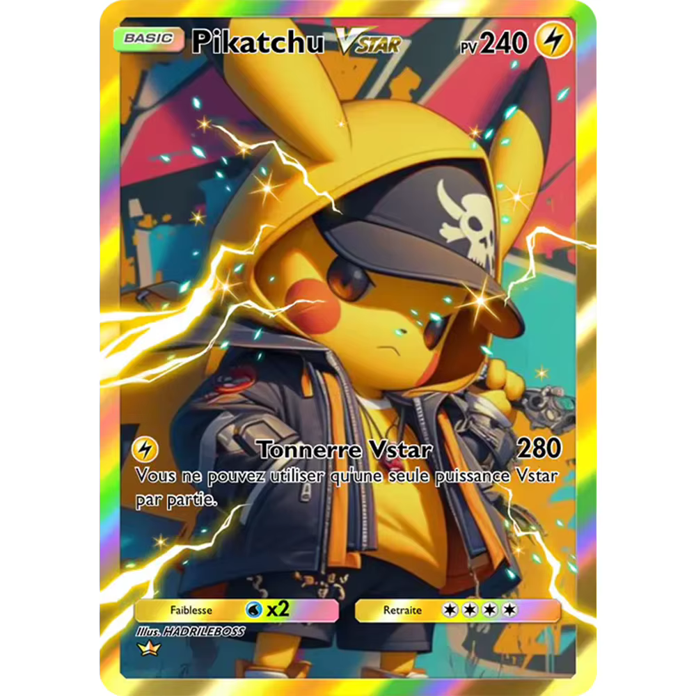 Cartes de collection DIY Pikachu VSTAR EN, carte individuelle faite maison, jeu classique, carte d'a