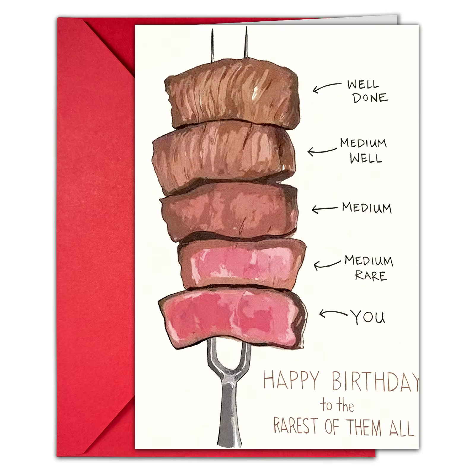 Enveloppe de carte de vœux manuscrite joyeux anniversaire, Message de bénédiction de Steak intéressa