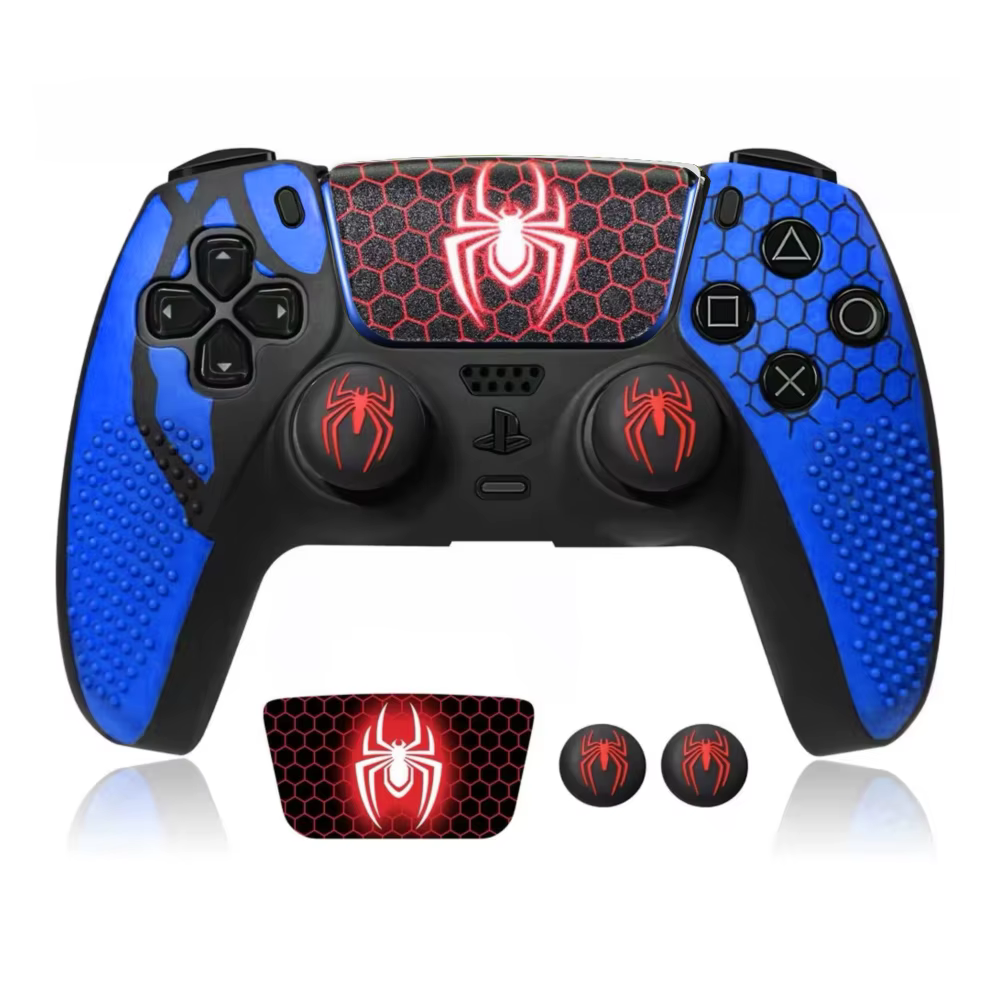 Coque de manette Spider Style Particulaire avec capuchons de joystick et autocollants Spider – Acces