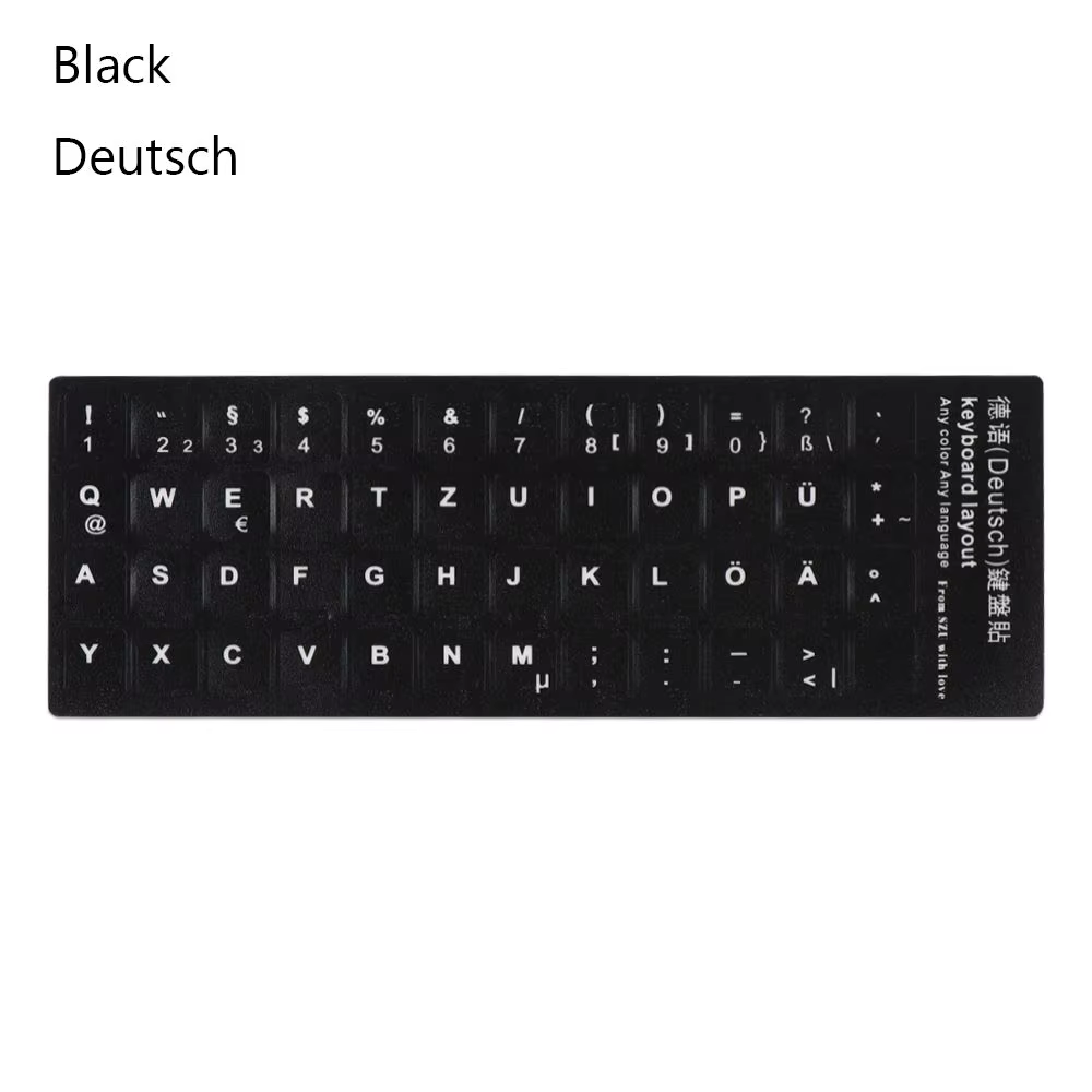 Shoous-Autocollants de clavier avec lettre, film de protection, disposition de l'alphabet pour ordin
