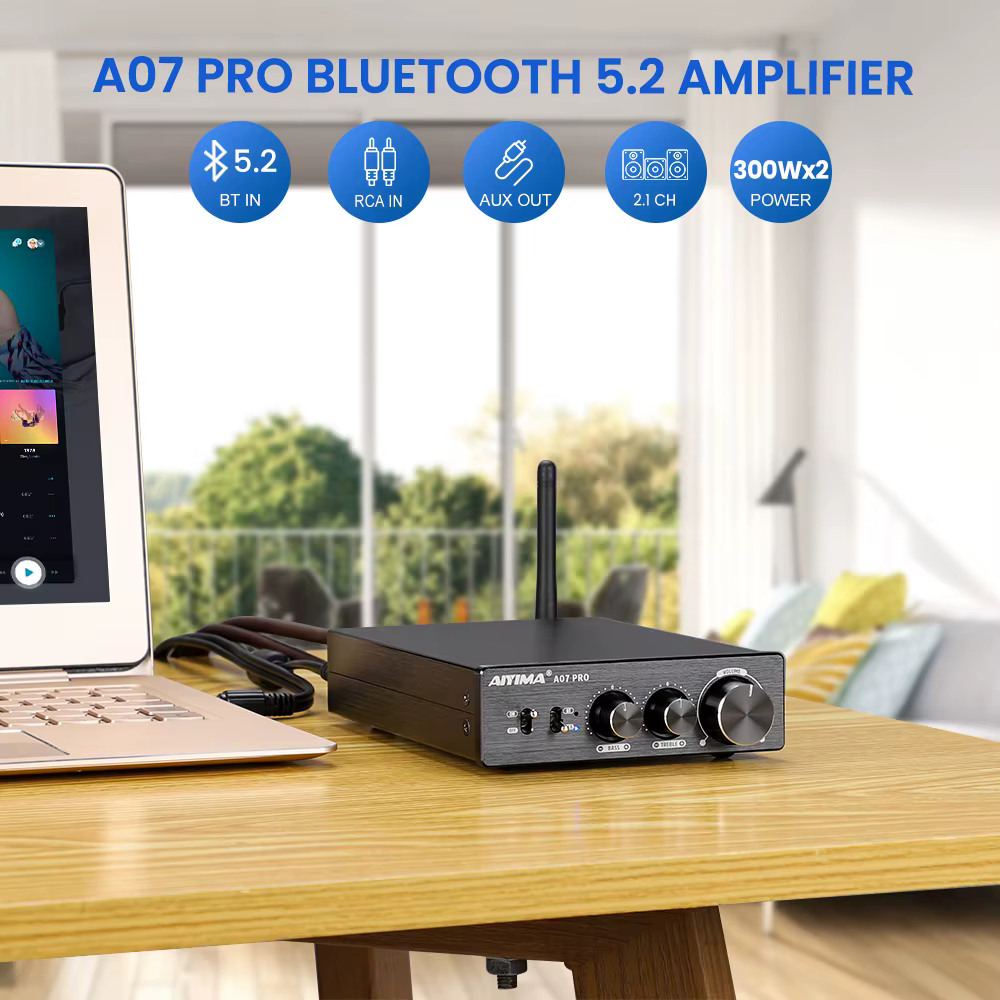 Amplificateur audio AIYIMA TPA3255 Bluetooth Amplify A07 A07 PRO A07 MAX Amplificateur de son 2.0 St