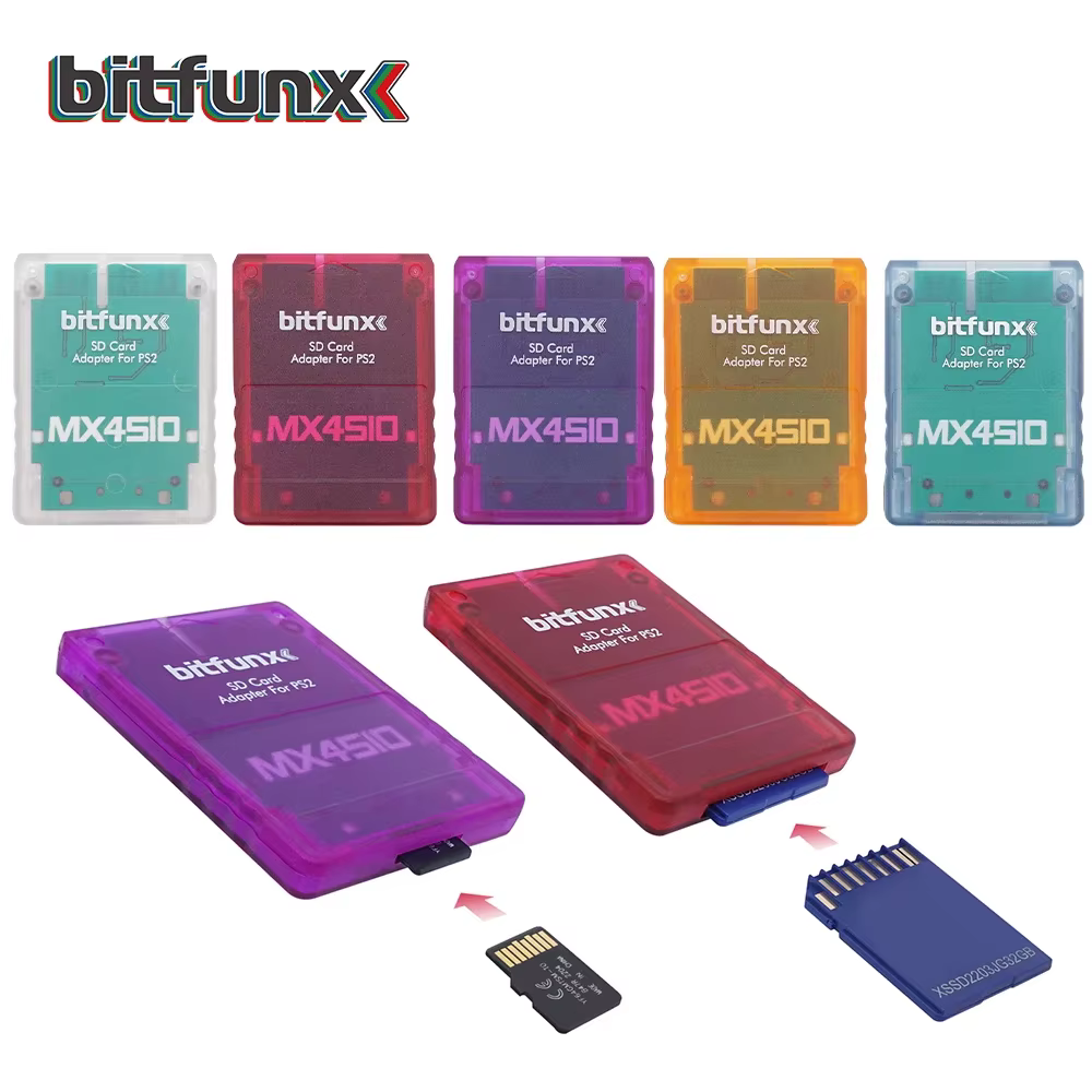 BitFunx MX4SIO SIO2SD adaptateur de carte TF/SD programme carte de jeu pour Consoles de jeux PS2 Con