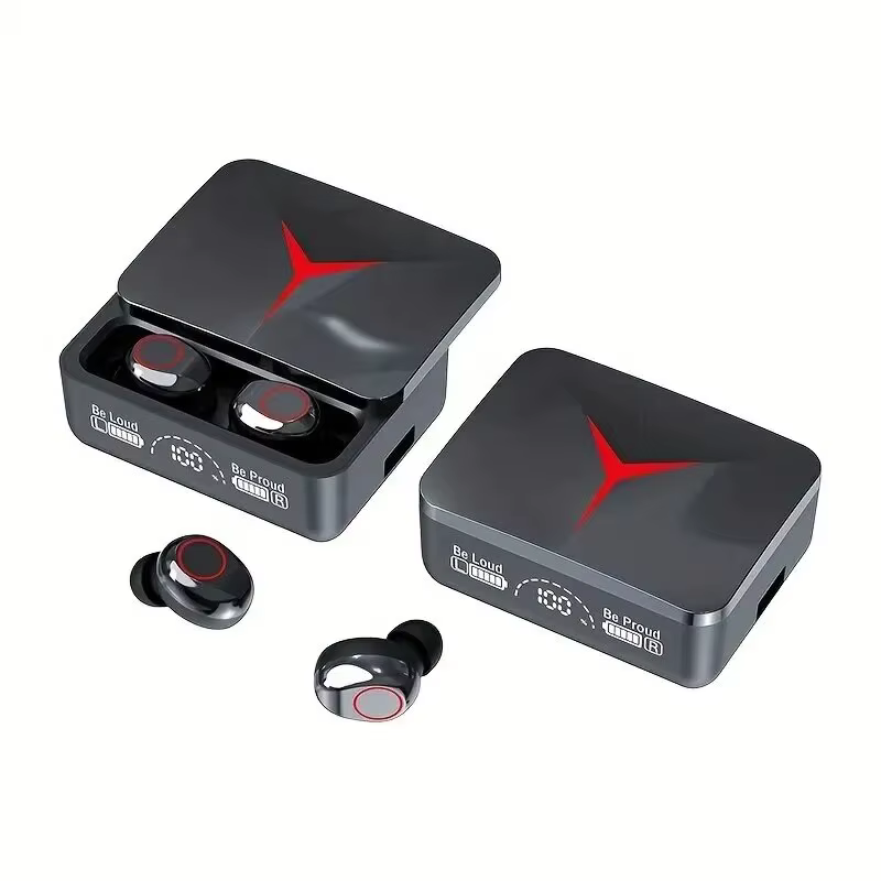 Écouteurs sans fil Bluetooth 5.3, oreillettes de sport stéréo, affichage numérique LED avec micro, p
