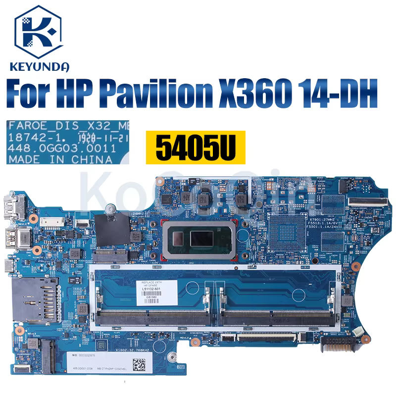 18742-1 pour HP Pavilion X360 14-DH carte mère pour ordinateur portable 5405U i3 i5 i7 8/10e générat