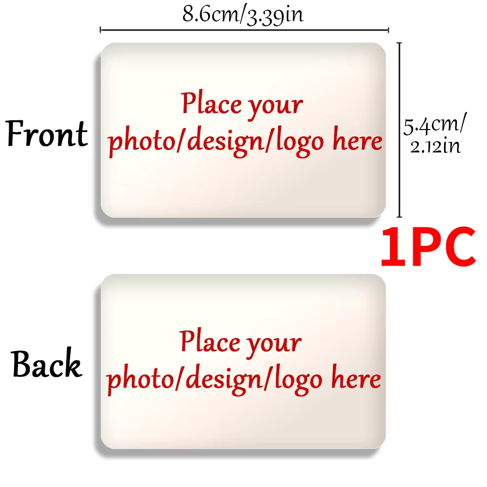 Cartes de visite personnalisées en PVC double face 2x3,5 pouces, carte en plastique durable au desig