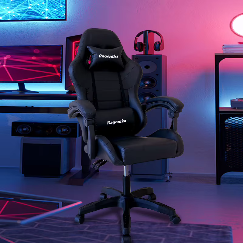 Chaise de jeu rose pour filles, chaise d'ordinateur réglable en hauteur, chaise de bureau confortabl