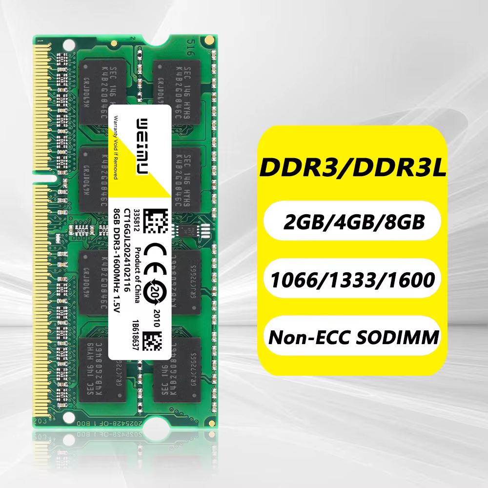 DDR3 DDR3L 4GB 8GB Module de mémoire pour ordinateur portable Ram PC3 1.5V 1333 1600 1866Mhz PC3L 1.