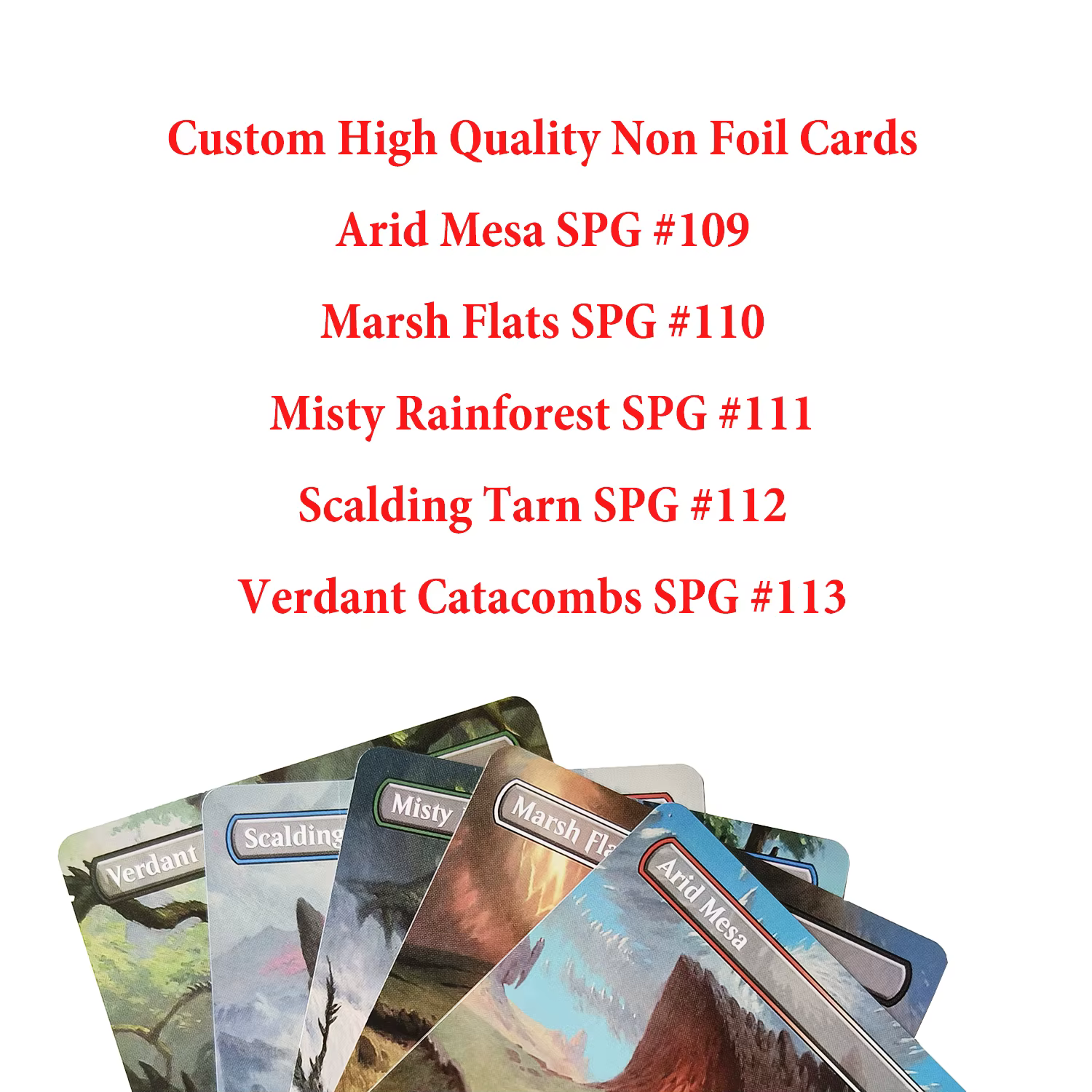 Cartes rares mythiques non feuilles personnalisées et proxy de haute qualité Arid Mesa Marsh Flats B