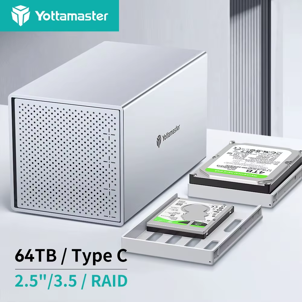 [PS400] Yottamaster 4 baies RAID boîtier aluminium 4 emplacements 2.5 "3.5" USB3.0 RAID boîtier de r