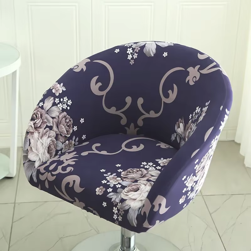 Housse de chaise de tabouret de Bar colorée, à dossier bas, Semi-circulaire, élastique, rotatif, pro