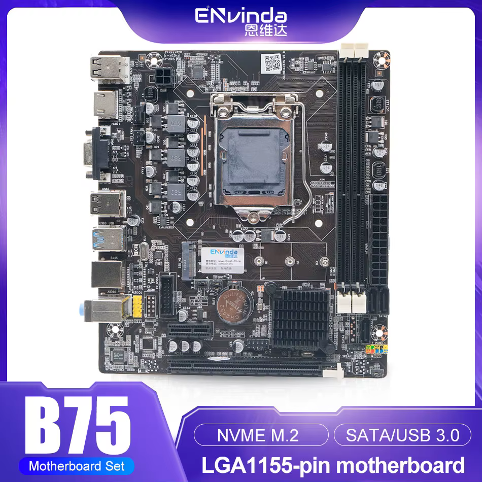 ZSUS B75 carte mère LGA 1155 cartes mères de bureau prenant en charge la RAM DDR3 avec Interface NVME M.2 USB3.0 SATA3.0