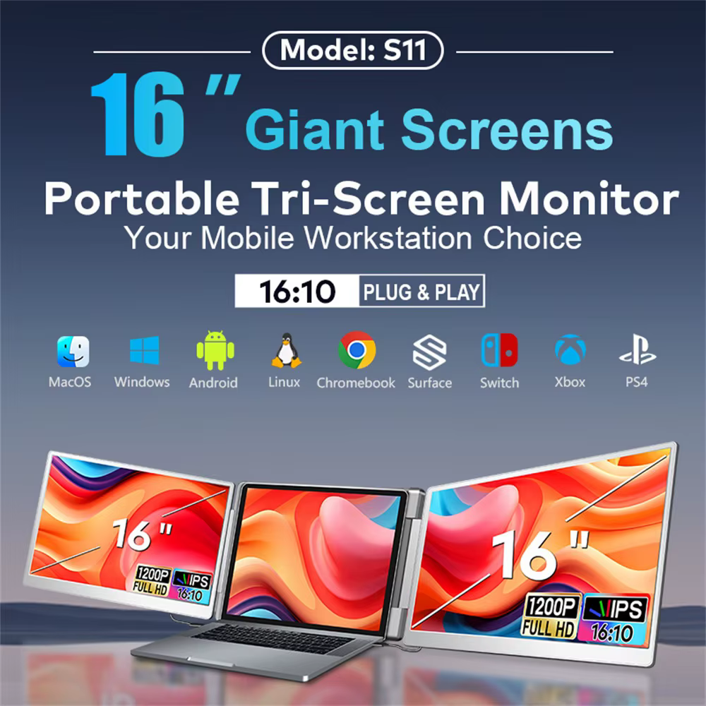 Moniteur externe portable LCD FHD IPS pour jeux