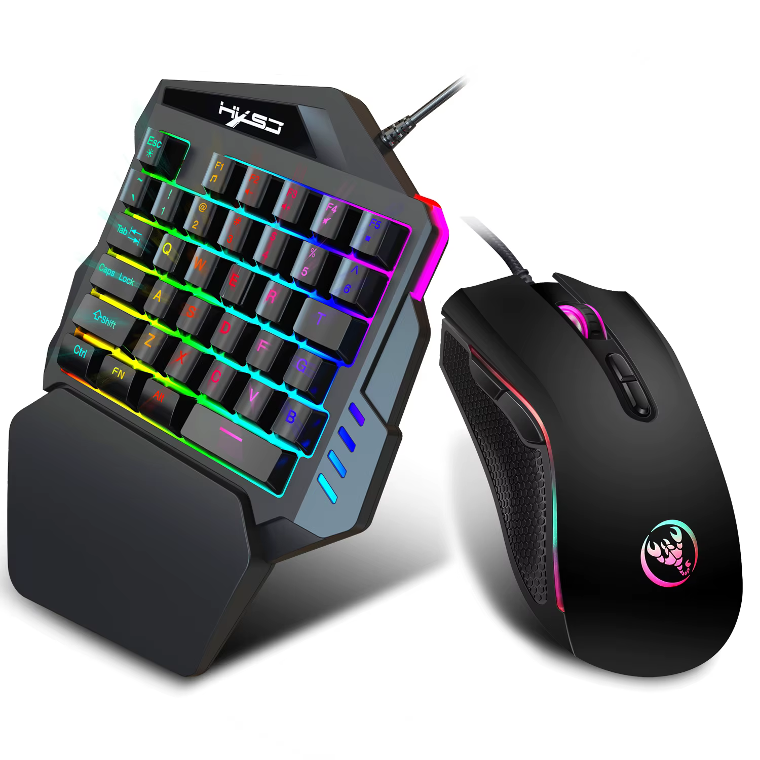 Ensemble clavier et souris de jeu à une main avec 35 touches