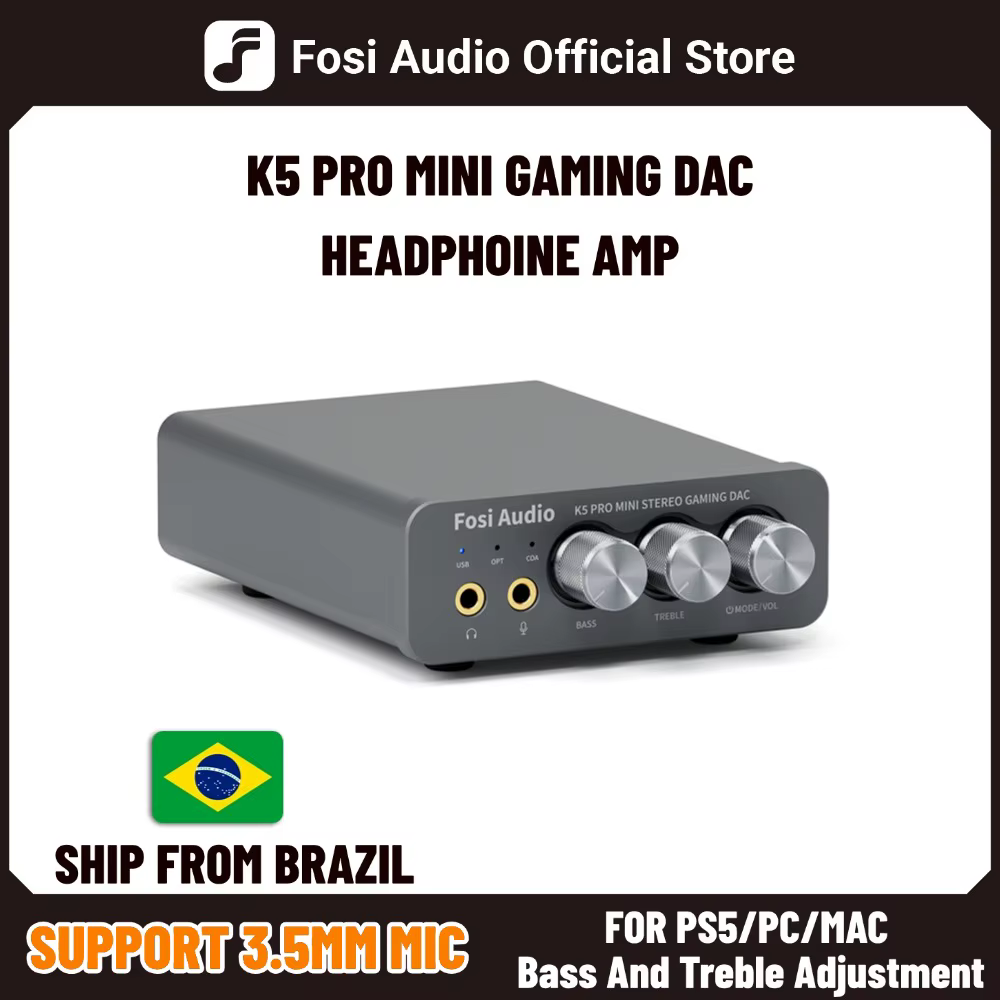 Amplificateur audio USB Fosi Audio K5 PRO pour jeux avec microphone