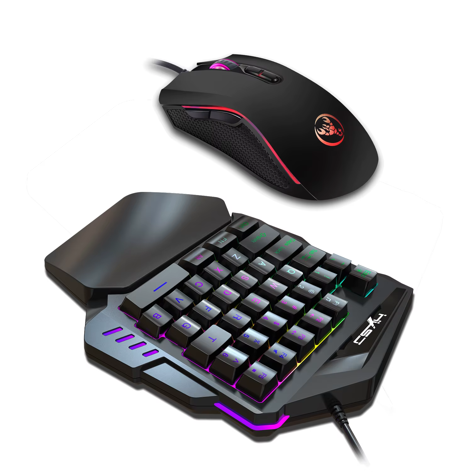 Ensemble clavier et souris de jeu à une main avec 35 touches