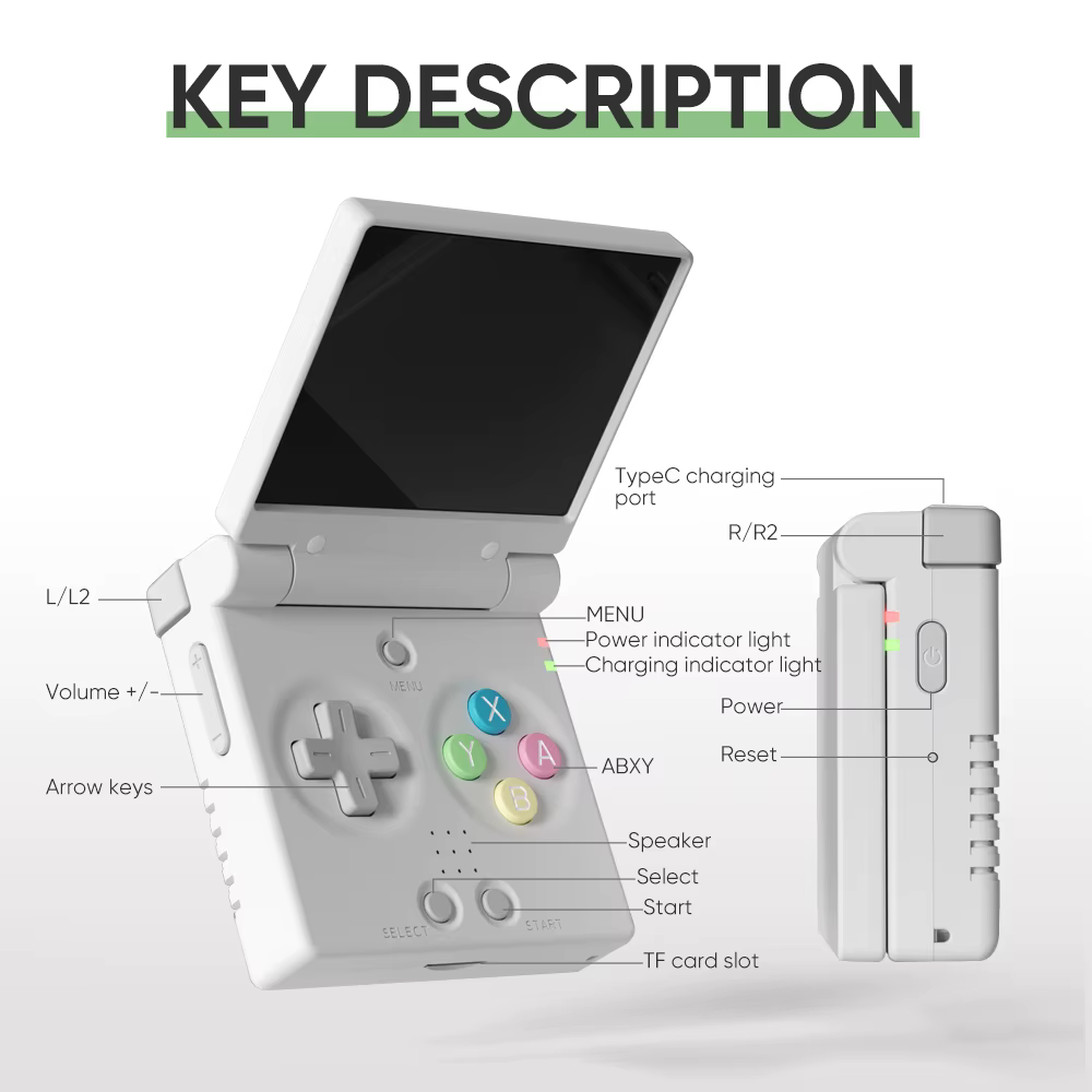 Console de jeu portable rétro MIYOO Mini Flip avec écran IPS de 2