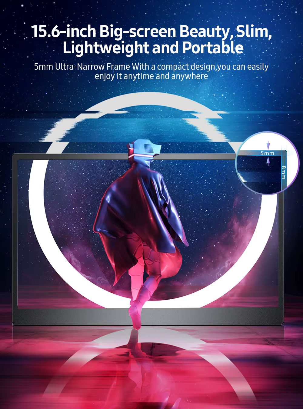 UPERFECT 1080P Moniteur de jeu portable Écran tactile 15