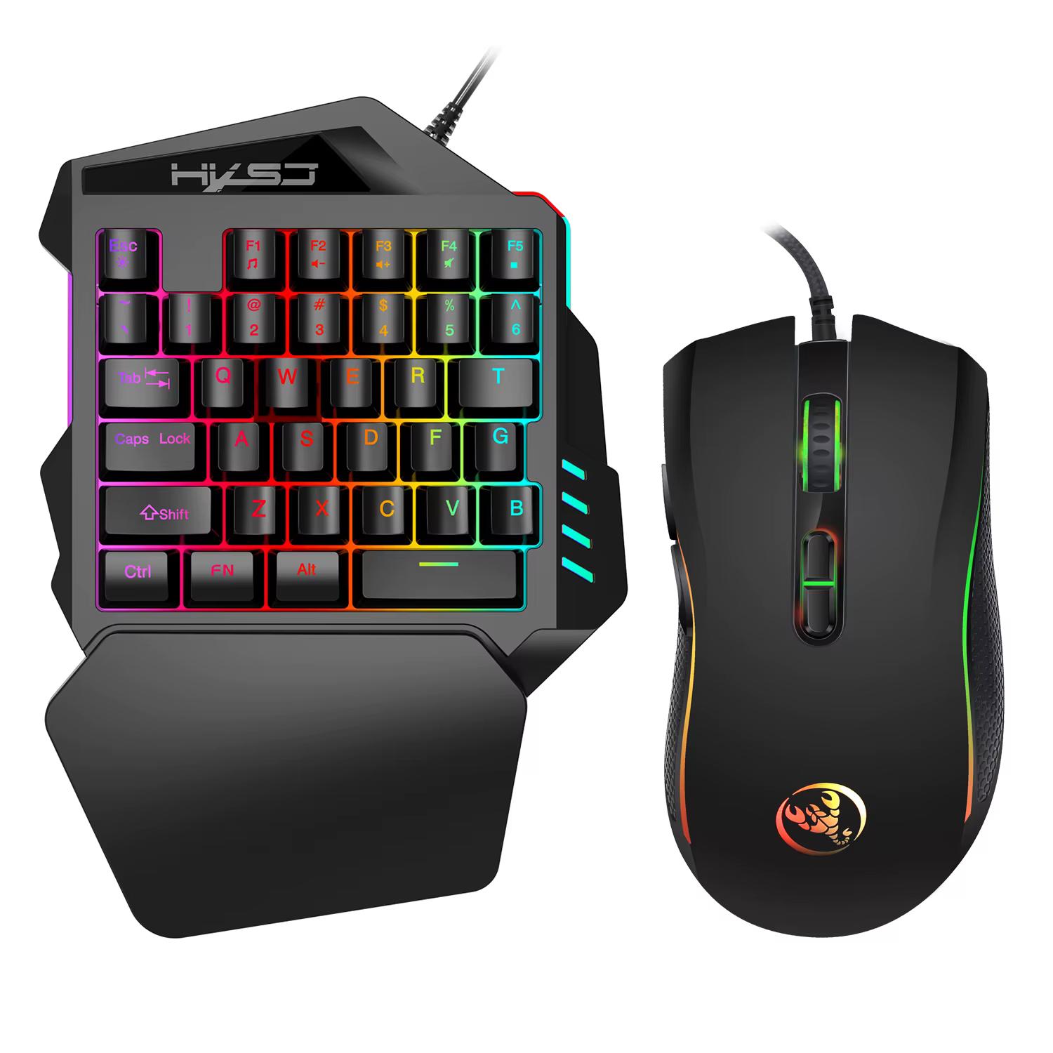 Ensemble clavier et souris de jeu à une main avec 35 touches