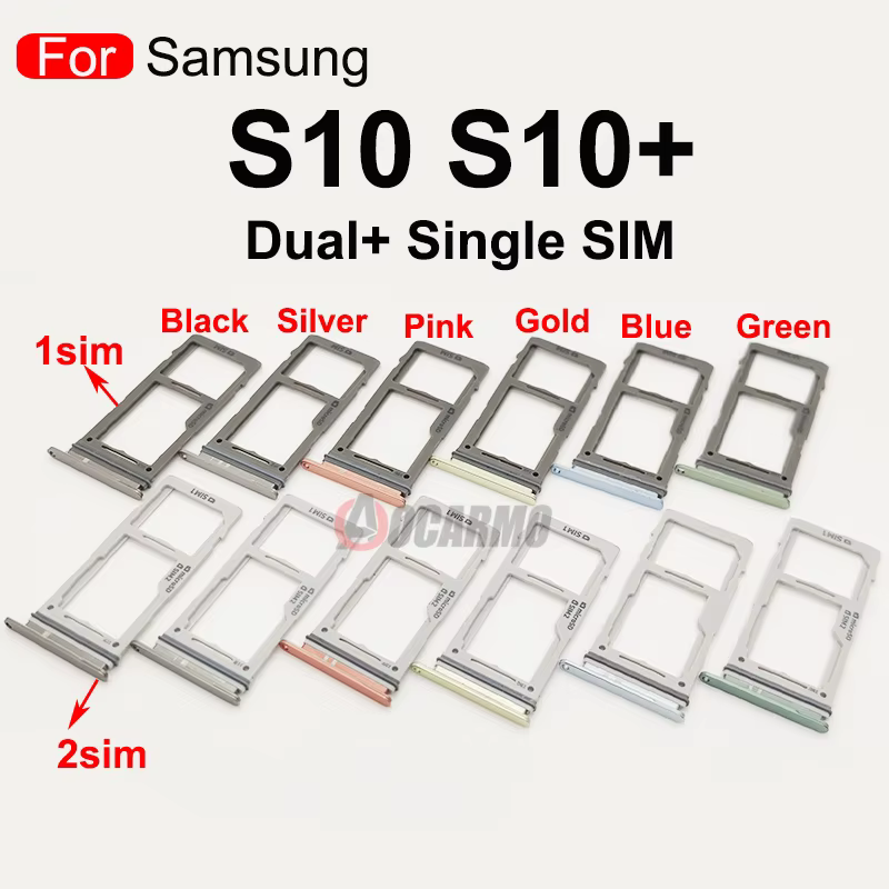 Pour Samsung Galaxy S10 Plus S10 + double et unique emplacement pour carte Sim support de plateau lecteur de carte Sim prise pièces de rechange
