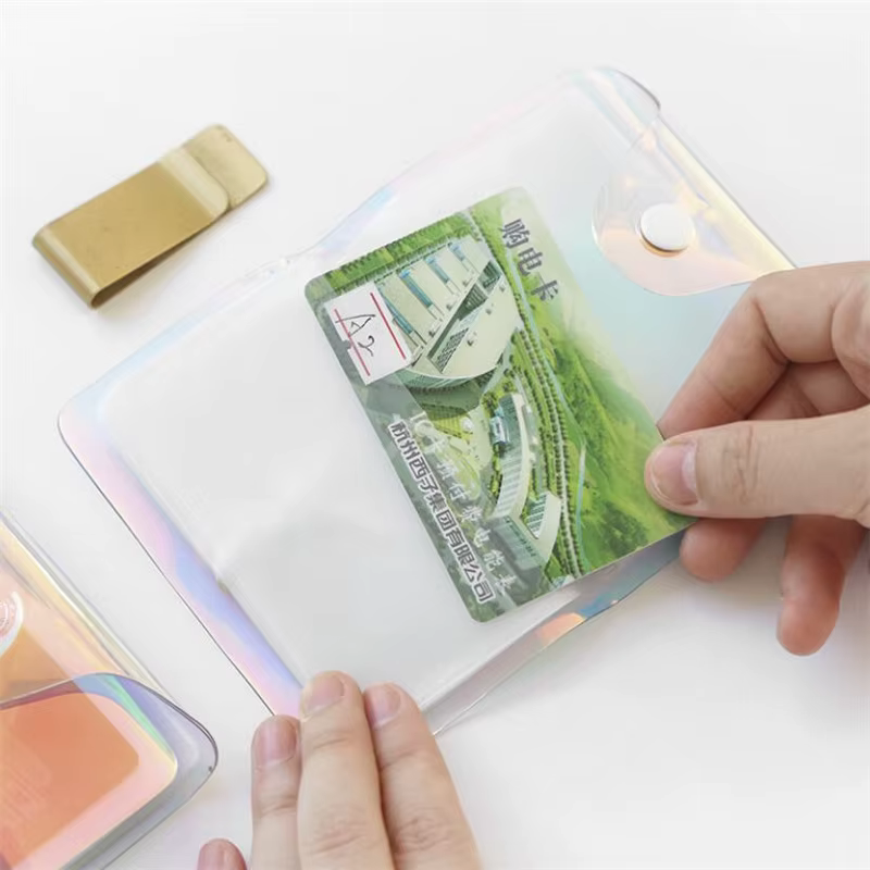 1PC simplicité nouveau PVC Laser Transparent ID porte-carte d'identité affaires RFID blocage portefeuille carte de crédit protecteur étui poche