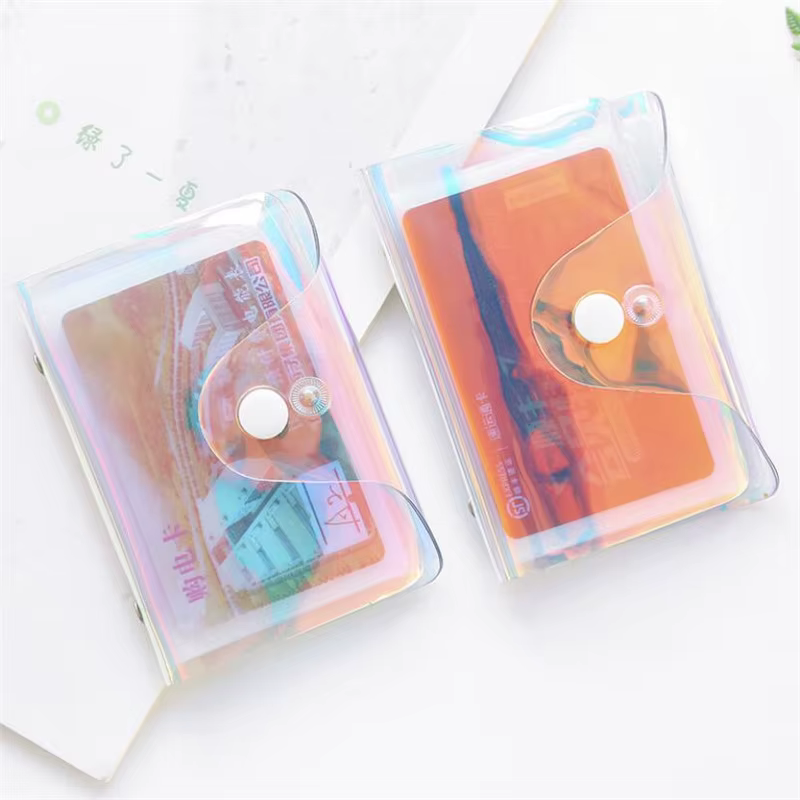 1PC simplicité nouveau PVC Laser Transparent ID porte-carte d'identité affaires RFID blocage portefeuille carte de crédit protecteur étui poche