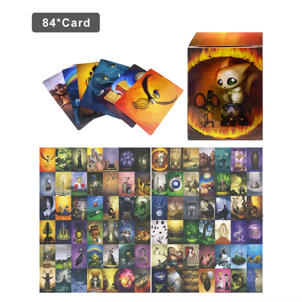 Jeu de cartes miniatures 84 cartes pour raconter des histoires, jeu de société éducatif de haute qualité pour enfants, famille et soirées