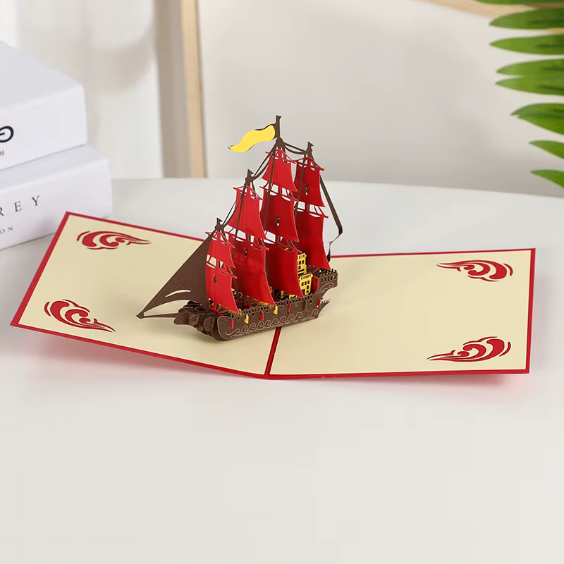 Carte Pop UP 3D, carte d'invitation de vœux joyeux anniversaire, cadeau découpé au Laser, cartes de remerciement, carte postale miniature de véhicule avec enveloppes