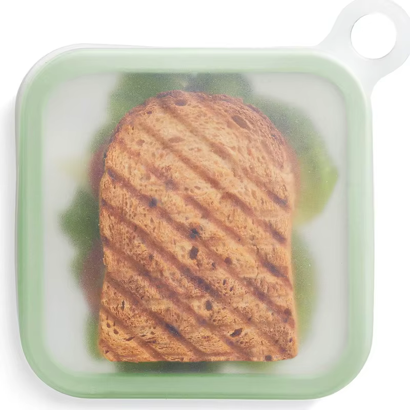 Boîte à bento en silicone réutilisable, vaisselle micro-ondable, sandwich, toast, récipient alimentaire écologique, déjeuner