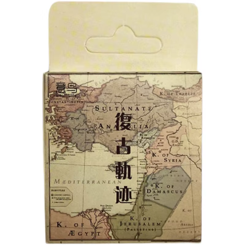 Autocollants de carte ancienne, 46 pièces, autocollants esthétiques décoratifs pour journal Ablum, autocollants ronds en papier pour enfants, papeterie