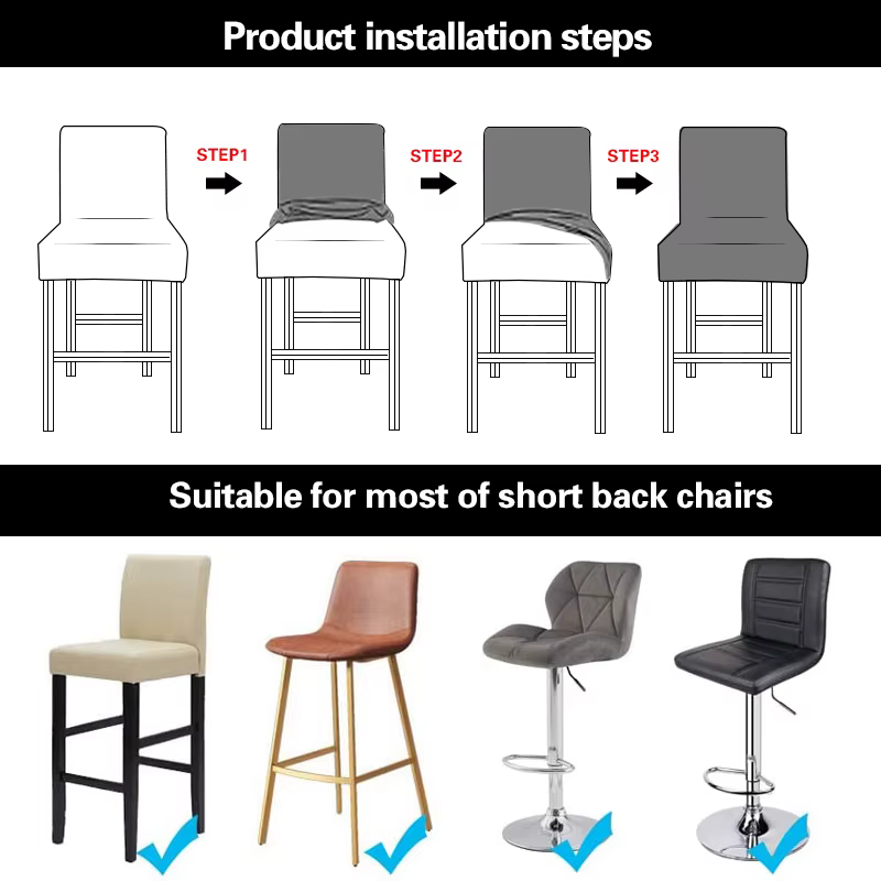 Housse de protection pour tabouret de Bar, en velours Jacquard, pour salle à manger