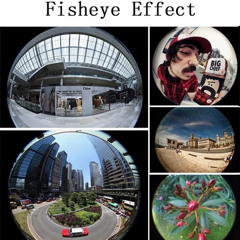 Objectif Fisheye pour téléphone portable, 3 en 1, grand angle, appareil photo Partenaires, yeux de poisson, objectif d'appareil photo avec clip, iPhone 12, 11, Samsung, Huawei