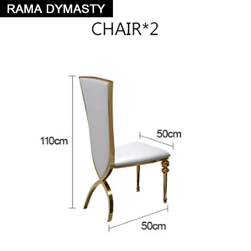 Chaise de Salle à Manger en Acier Inoxydable, Chaise à Dossier Rond Simple en Cuir, Chaise de Banquet d'Hôtel, Vente en Gros d'Usine