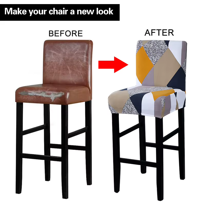 Housse de protection pour tabouret de Bar, en velours Jacquard, pour salle à manger