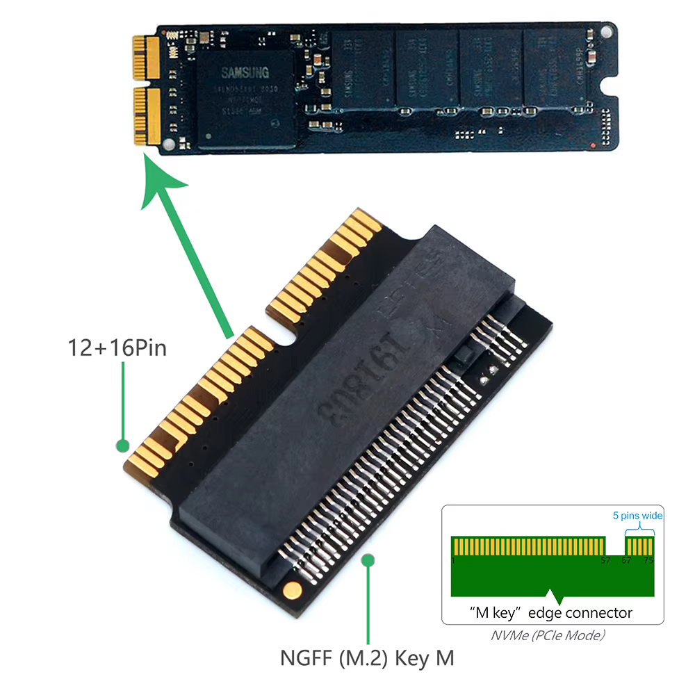 Adaptateur SSD pour Macbook Air et Apple, carte M2 M.2, accessoires Retina 2013, 2014, 2015, 2016, 2017