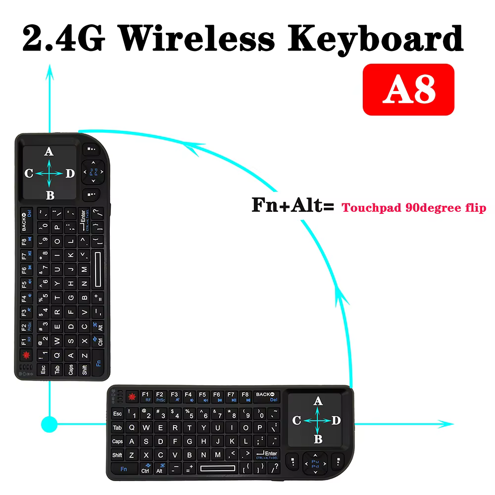 Clavier sans fil 2.4G RF klawiatura 3 en 1