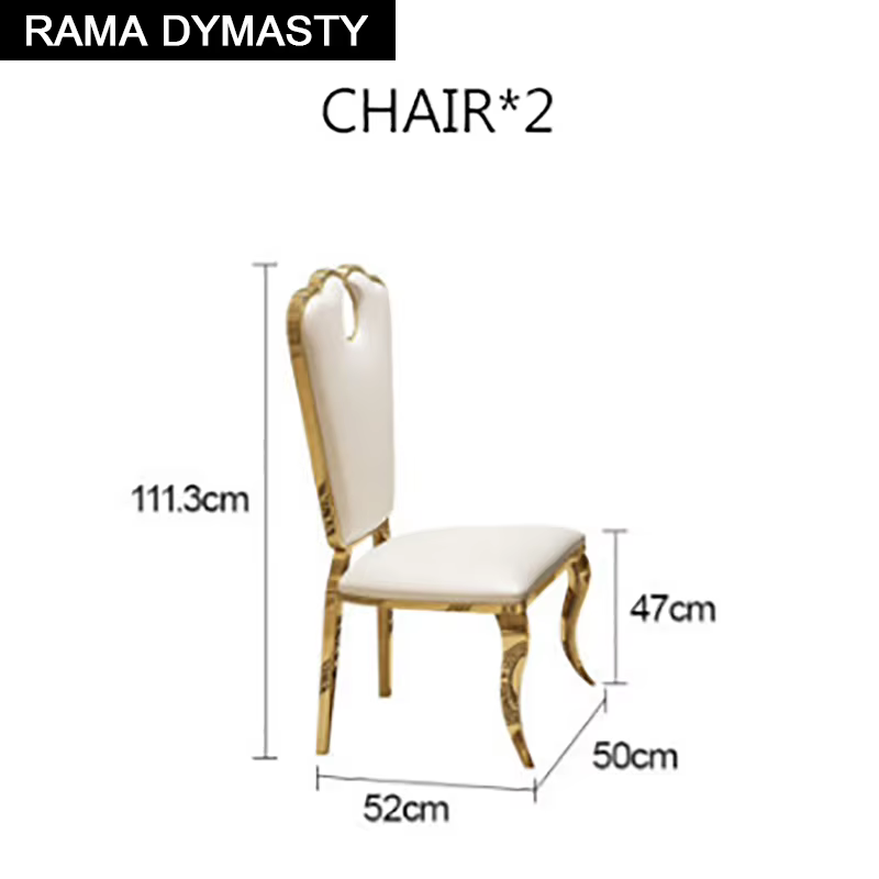 Chaise de Salle à Manger en Acier Inoxydable, Chaise à Dossier Rond Simple en Cuir, Chaise de Banquet d'Hôtel, Vente en Gros d'Usine