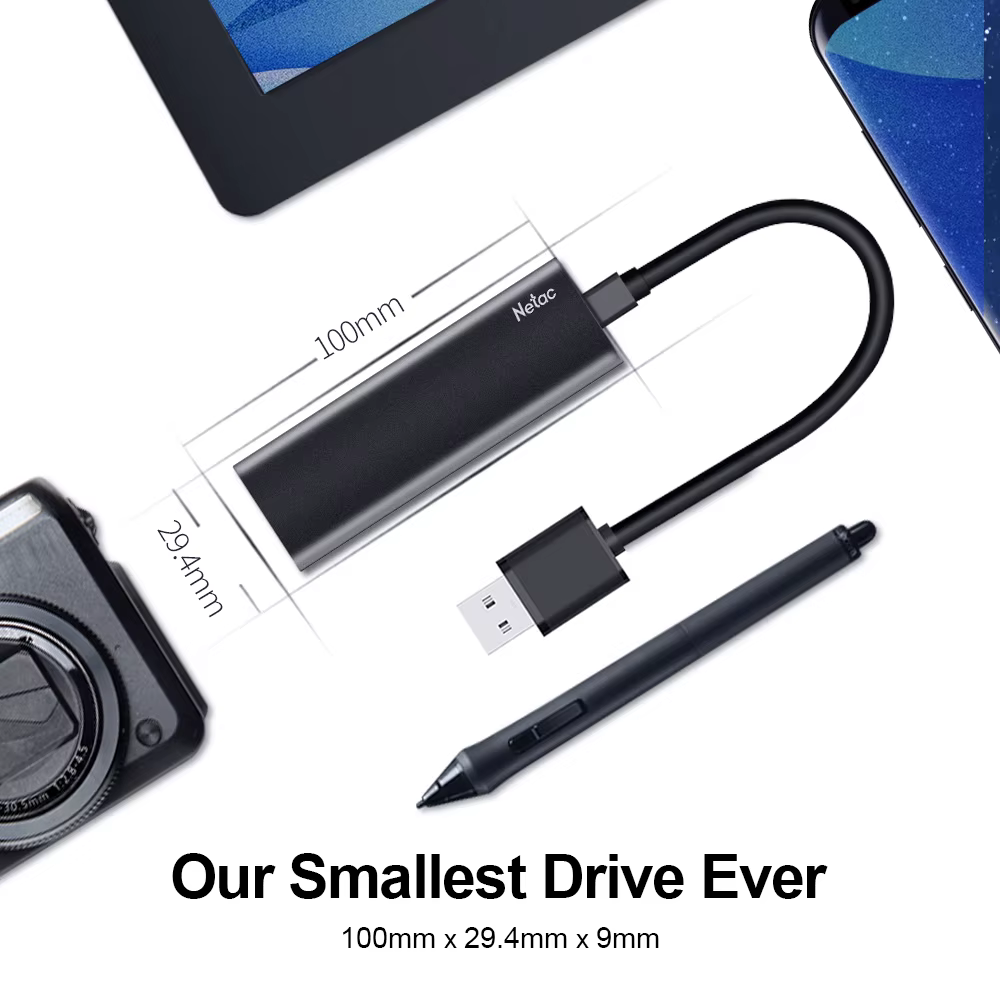 Disque SSD externe portable Netac 1 To 500 Go 250 Go 2 To