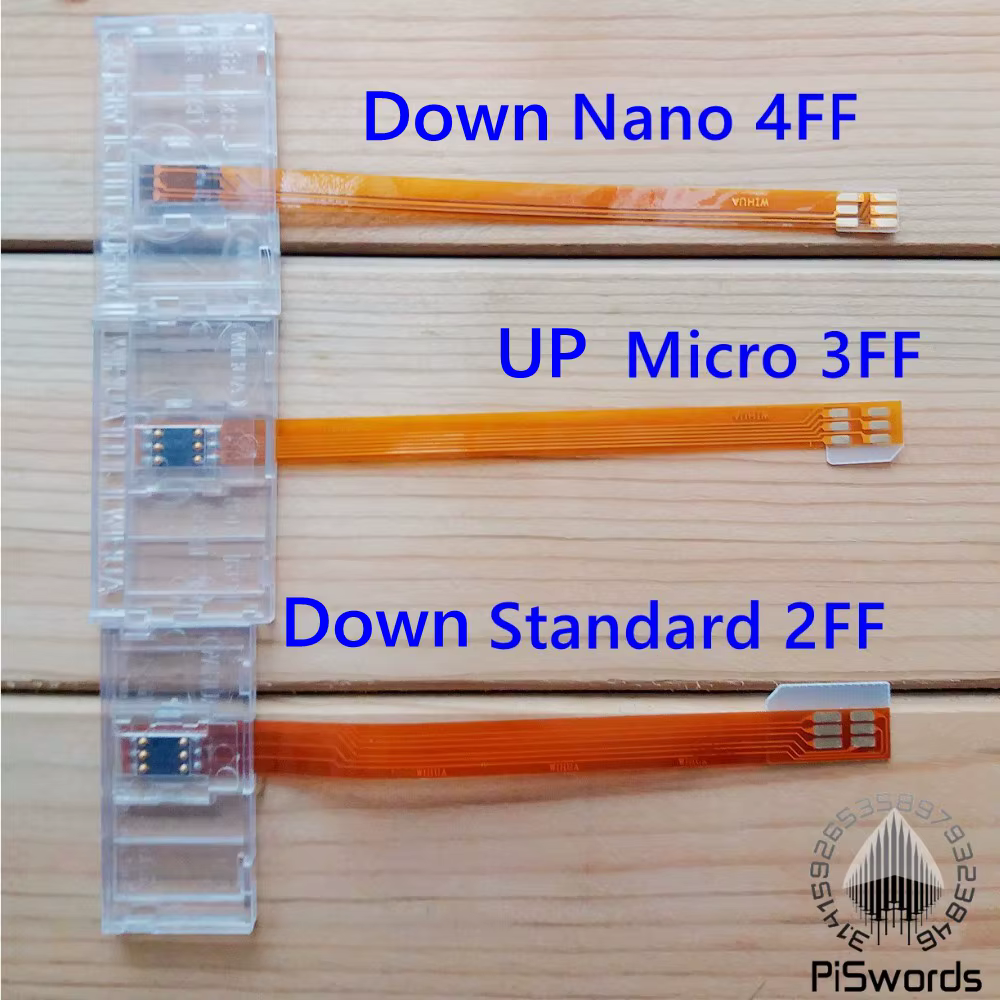 Convertisseur de carte intelligente vers adaptateur Nano Micro Standard Sim Usim Card 2FF 3FF 4FF