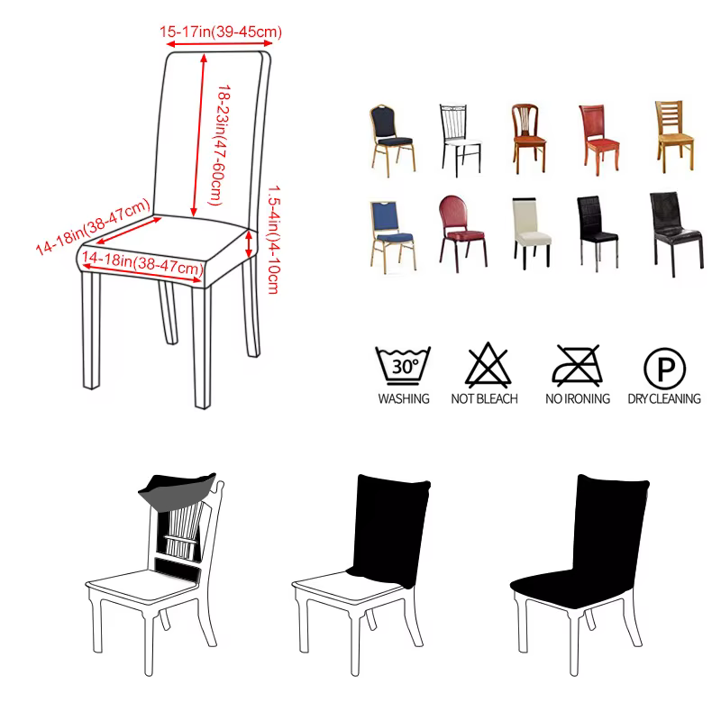 Housse de chaise de couleur unie, en Spandex, extensible, élastique, blanche, pour salle à manger, cuisine, Banquet de mariage, hôtel
