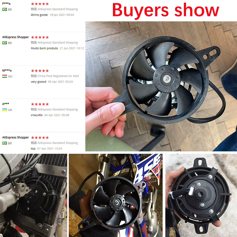 Ventilateur de refroidissement pour moto, refroidisseur d'huile, moteur électrique, Electrofan pour 150cc, 200cc, 250cc, Go Kart Bumosquito, Motocross Endflats