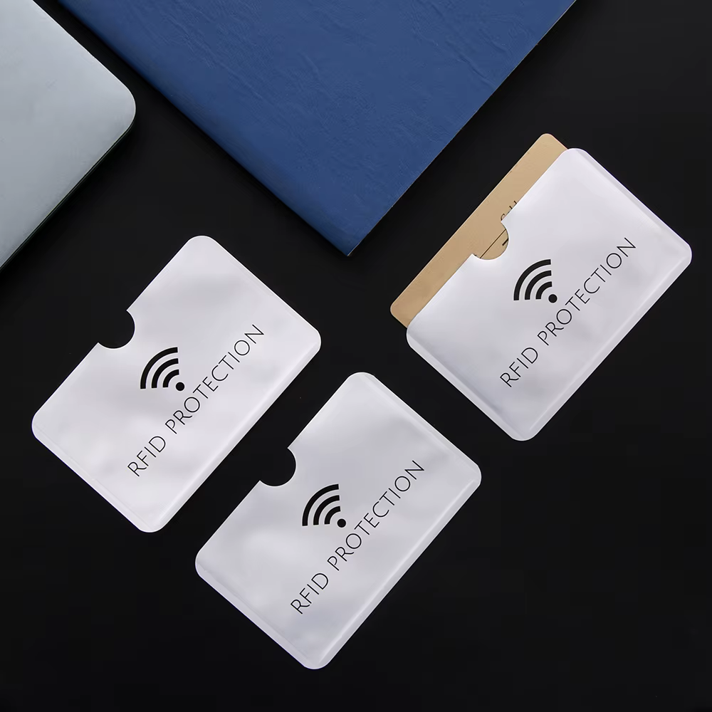 Porte-cartes d'identité anti rfid, 10 pièces, argent, délit laser, portefeuille bloquant lecteur, serrure, étui pour cartes bancaires, couvertures