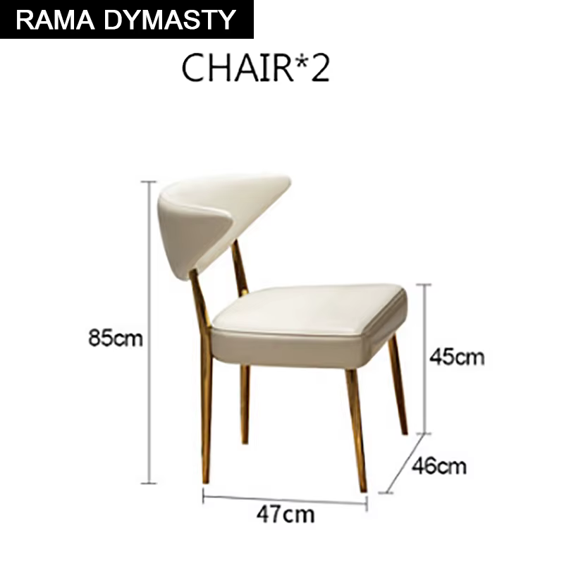 Chaise de Salle à Manger en Acier Inoxydable, Chaise à Dossier Rond Simple en Cuir, Chaise de Banquet d'Hôtel, Vente en Gros d'Usine