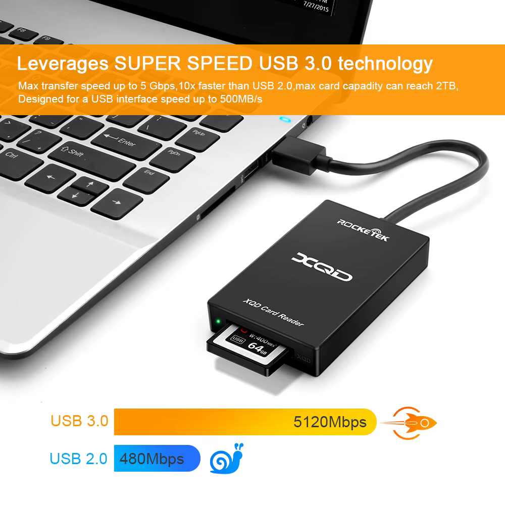 Lecteur de carte mémoire XQD USB 3.0/type-c