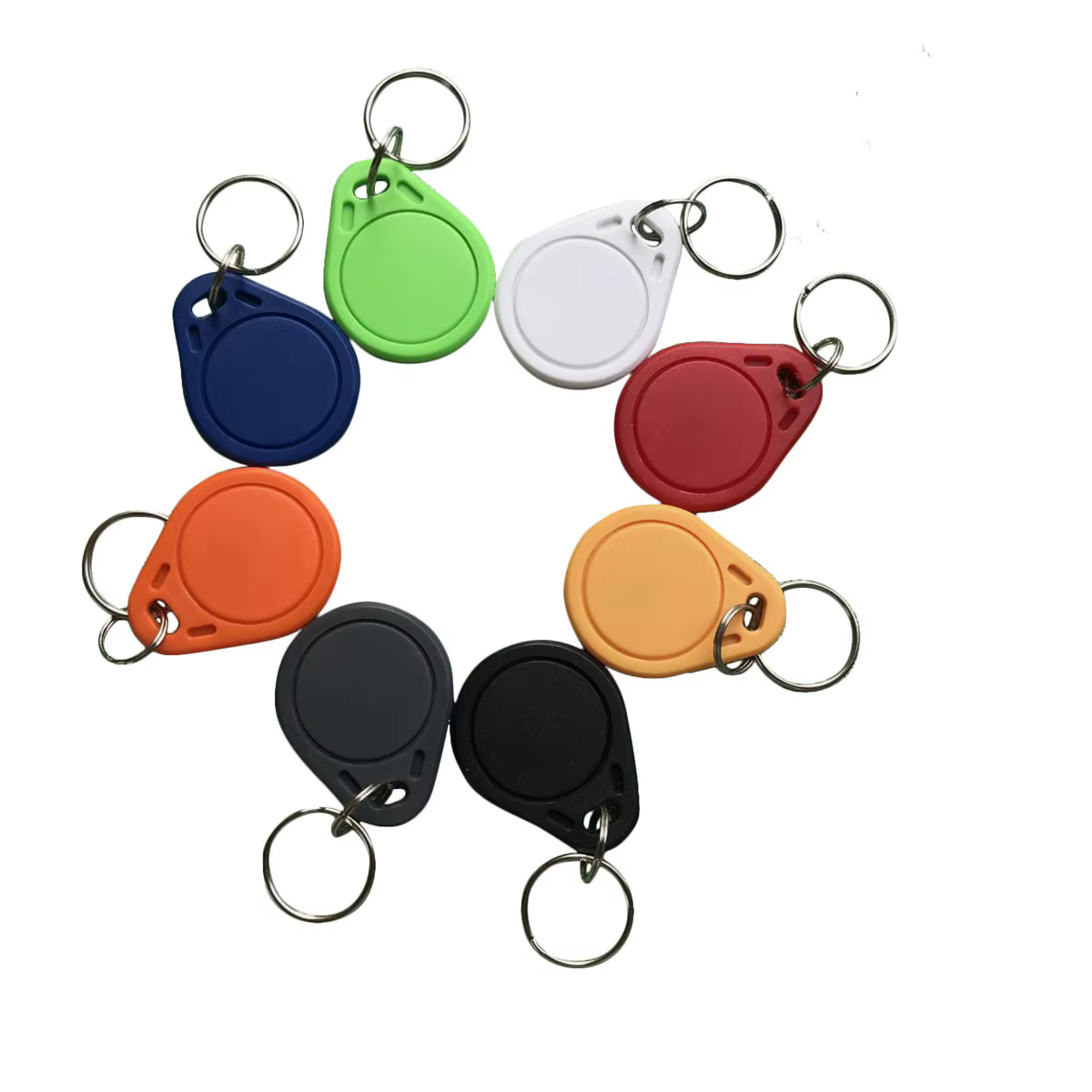 Porte-clés RF 1K 13.56mhz RFID Tag ABS ISO 14443A clé 8 couleurs (paquet de 100)