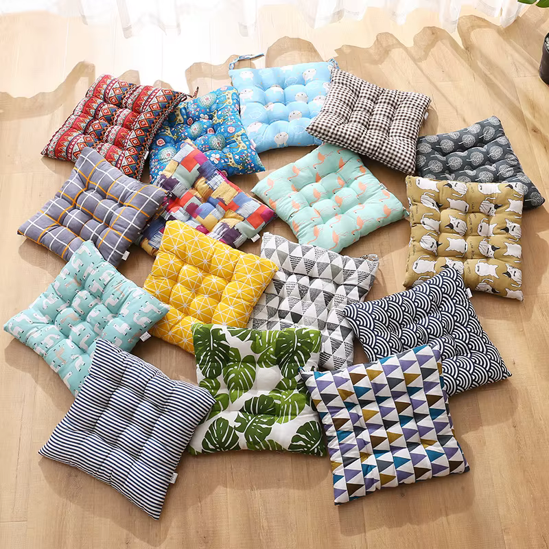 Coussin de siège épais pour chaise, tabouret d'étudiant, coussin de fesses pour bureau, quatre saisons, coussin de hanche, respirant, en coton et lin doux