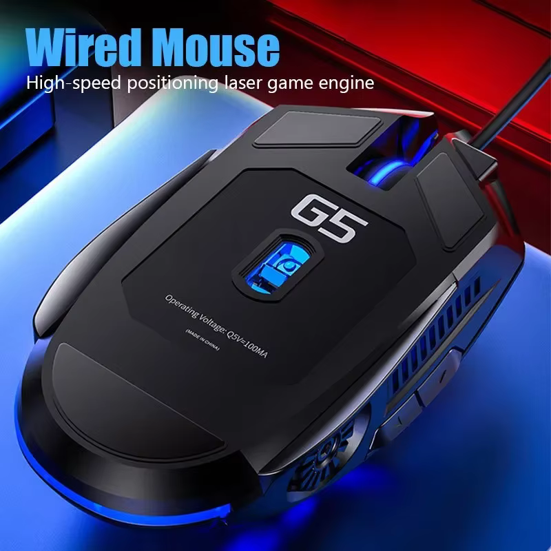 G5 souris filaire muette Six touches jeu lumineux e-sports machines accessoires informatiques