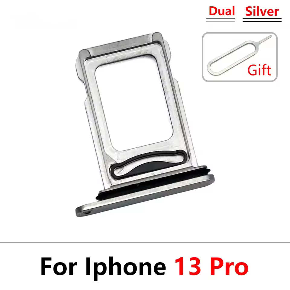 Plateau de carte Sim pour Iphone 13 Pro / 13 ProMAX / 13 Mini / 13, support de plateau de fente pour carte Micro SIM double, pièces de rechange pour lecteur de carte SD